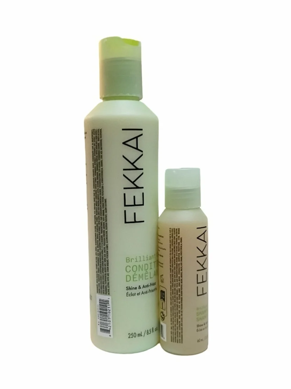 FEKKAI Brilliant Gloss Conditioner 8.5oz + Shampoo 2oz Anti-Frizz Duo